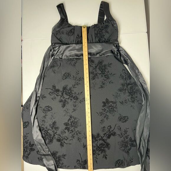 Dressbarn Collection Dress Size 10 Black Tulle Evening Tie Waist - Picture 8 of 16